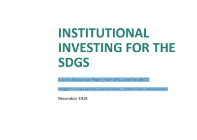 Institutional Investing For The SDGs
